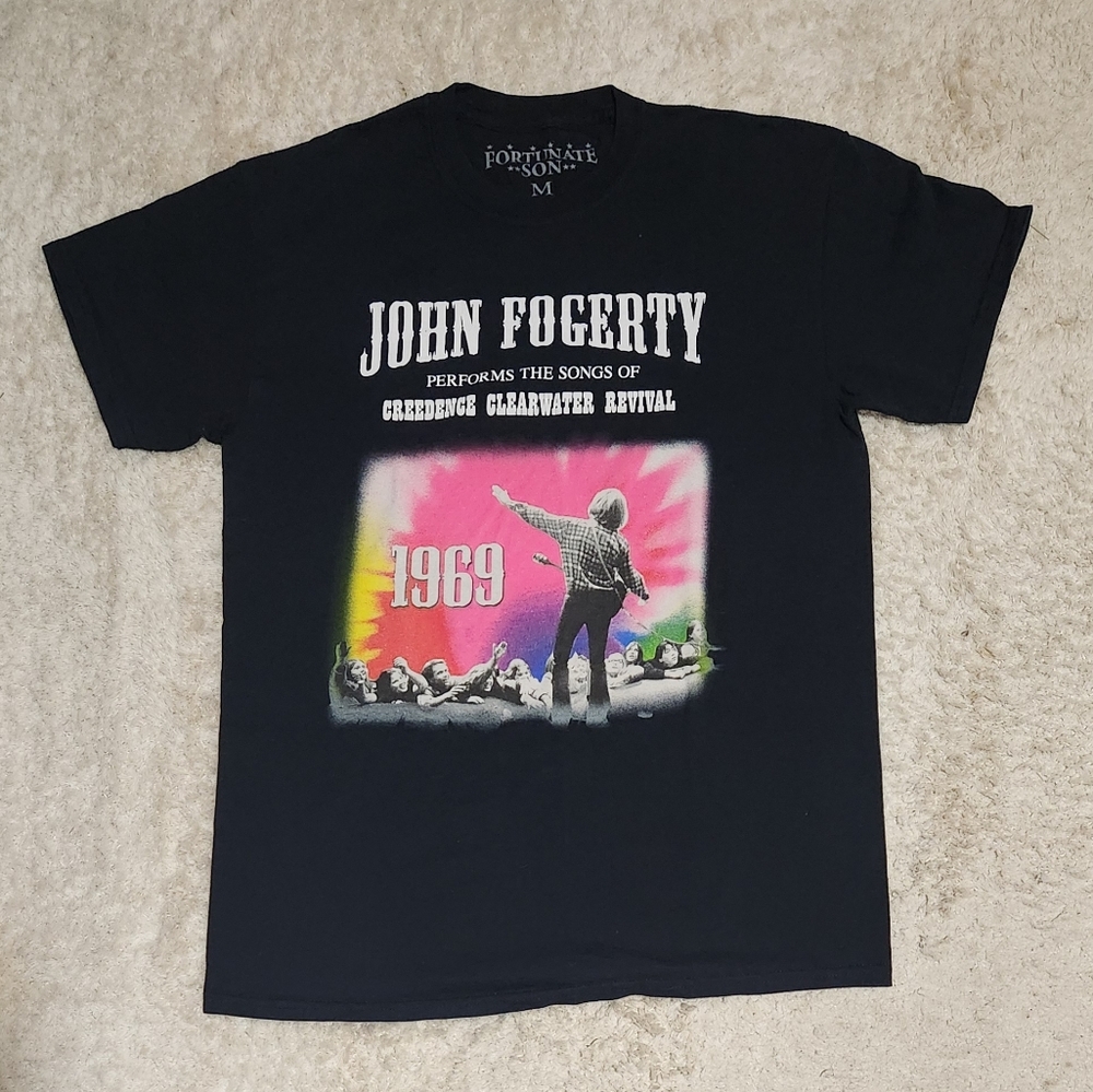 John Fogerty 1969 Black Graphic T-Shirt - Picture 6 of 6